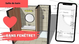 Aménager une salle de bain sans fenêtre déco aération astuces couleurs [upl. by Eninaej]