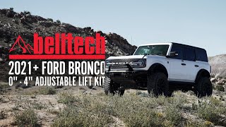 Belltech 0quot  4quot Adjustable Lift Kit 2021 Bronco [upl. by Kamaria]