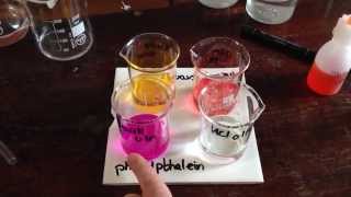 Methyl Orange and Phenolpthalein Colours in Acid and Alkali with End Points ALevel Chemistry Prac [upl. by Routh]