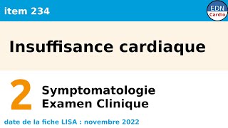 234  Insuffisance cardiaque  Partie 2 Symptomatologie  Examen clinique [upl. by Retseh755]