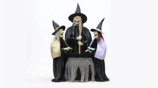 Stitch Witch Sisters Animated Prop 6ft Lifesize Halloween Haunted House [upl. by Meier]