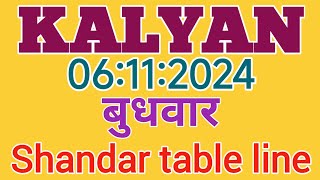 Kalyan Satta Jodi Today 06112024 Shandar table line [upl. by Etnuahc712]