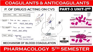 Coagulants and Anticoagulants  Mechanism of Blood Coagulation  P3 Unit 2  Pharmacology 5th sem [upl. by Aisatnaf233]