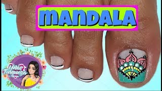 Decoracion Uñas de los Pies MandalaUñas MandalaDiseño Mandala [upl. by Yenobe]