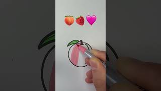 Satisfying drawing 🍑🍓💖 artwork youtubeshorts art [upl. by Gilba]