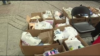 Six Flags holds food drive for Newtown [upl. by Akiner]