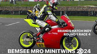 Bemsee Brands Hatch Indy MRO Minitwins 2024 Round 1 Race 4 Sunday [upl. by Fonseca]