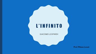 L infinito di G Leopardi prima parte [upl. by Trimble]