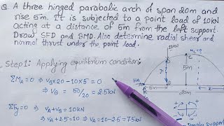 Three hinged arch  Three hinged arches structural Analysis [upl. by Esinwahs]