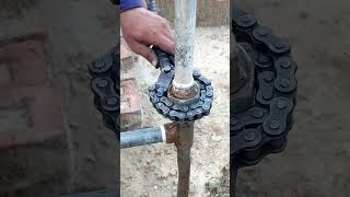 Best homemade pipe wrench from old bike chain and sprocket tools diy shorts [upl. by Repsag]