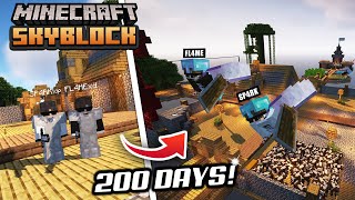 We Survived 200 days in Minecraft SKYBLOCK [upl. by Ocer]