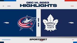 NHL Highlights  Blue Jackets vs Maple Leafs  December 14 2023 [upl. by Aisitel124]