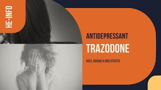 trazodone  Uses Dosage Side Effects amp Mechanism  Desyrel [upl. by Scevour]