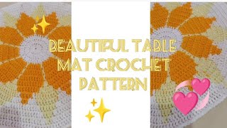 beautiful Table mat crochet pattern part 2 by yarnfabrics312 [upl. by Wylie896]