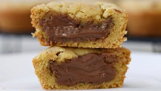 Nutella Cookie Pies  Nutella Filled Cookie Cups [upl. by Paloma324]