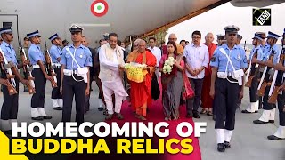 After sacred journey to Thailand Holy Buddha Relics return home in IAF’s C130 Hercules [upl. by Dnumde]