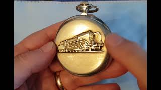 OriosaMolnija antique Russian P36 steam locomotive pocket watch [upl. by Halihs564]