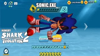 Hungry Shark EvolutionEXE AT 3AM I PLAY WITH SONICEXE ITS DAMNED AND THIS HAPPENS HACK MOD APK [upl. by Ihel]