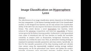 Image Classification on Hypersphere Loss [upl. by Delanos67]