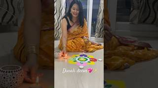 Diwali rangoli decor🌸✨diwalirangoli easyrangolidesigns diwalidecoration festivedecoration [upl. by Lauritz771]