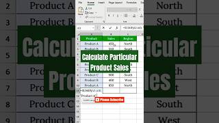 Calculate Sales for Particular Product SUMIF Function [upl. by Avilla]