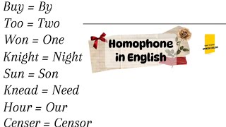 HomoPhone in English  confusing Homophones words  Basic Grammar  Easy To Easy Spoken English [upl. by Annahvas982]