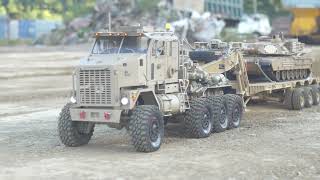 OSHKOSH M1070 CONVOY HETT BATTALION M1A2 ABRAM TANK CONVOY [upl. by Pierson261]