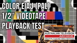 EIAJ 12quot INCH REEL TO REEL VIDEOTAPE PLAYBACK TEST  AUSTRALIAN TELEVISION ARCHIVE [upl. by Tsan]