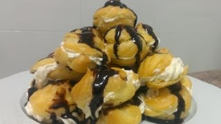 Cómo hacer profiteroles con chocolate  MUY FACIL [upl. by Zoeller]