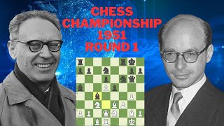 FIDE world chess championship 1951 round 1  Mikhail Botvinnik vs David Bronstein [upl. by Cheshire450]