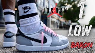 THIS JORDAN 1 LOW OG IS DEFINITELY WORTH A LOOK JORDAN 1 LOW BARON DETAILED REVIEW FT FASHIONNOVA [upl. by Snah]