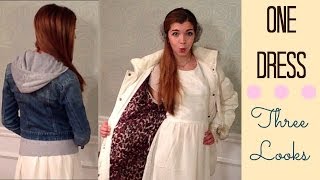 HOW I STYLE  A DRESS IN COLD WEATHER  THREE WINTER OUTFITS [upl. by Adnorat]