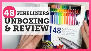 UNBOXING amp REVIEW  Staedtler 48 Triplus Fineliners  Video 085 [upl. by Doerrer]