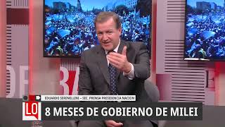 Eduardo Serenellini en Libertad de Opinión y su análisis de los ocho meses de Milei en el Gobierno [upl. by Ermentrude]