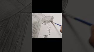 MArtist 🖤I Made of a Girl with Cap ❤️picture youtube art sketch pencilart [upl. by Zebaj]