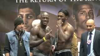 DEONTAY WILDER v AUDLEY HARRISON  OFFICIAL WEIGHIN  THE RETURN OF THE KING  iFILM LONDON [upl. by Kempe599]