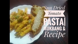 Sun Dried Tomato Pasta  Mukbang amp Recipe [upl. by Heyman288]