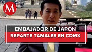 ¡Le tocó niño en la rosca Embajador de Japón en México regala tortas de tamal en CdMx [upl. by Bergeron]