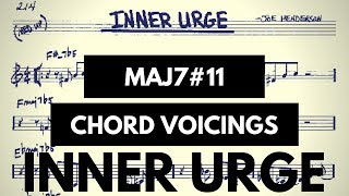 Maj711 Jazz Guitar Lydian Chord VoicingsExamples From Inner Urge [upl. by Staffard]