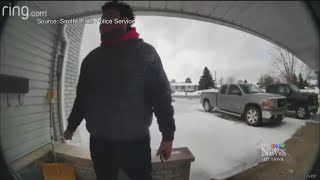 Moment of 8000 grandparent scam in Ontario caught on doorbell cam [upl. by Neltiak162]