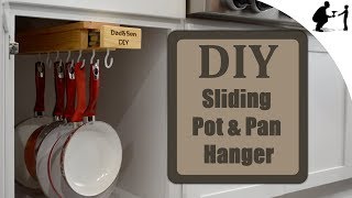 DIY Hidden Pullout Wooden Pot and Pan Hanger  FREE PLANS [upl. by Araf292]