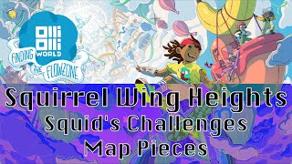 OlliOlli World Finding The Flowzone DLC  Squirrel Wing Heights Squids Challenges  Map Pieces [upl. by Enelram]