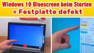 Windows 10 Bluescreen beim Start  Festplatte defekt 😣 SMART auslesen [upl. by Gilba]