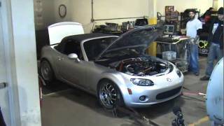 06 NC Miata Begi S3 GT2860rs turbo kit 12psi 320whp dyno [upl. by Johnny]