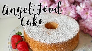 Angel Food Cake Recipe  How to make a fluffy Angel Food Cake  8 egg whites cake recipe [upl. by Pitt]