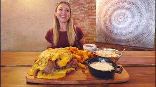 They Said a Girl Would Never Try It  The Double Decker Kebab Parmo Challenge [upl. by Tomkin369]