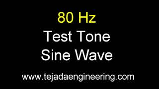 80 Hz Test Tone Sine Wave  One Hour [upl. by Drapehs68]