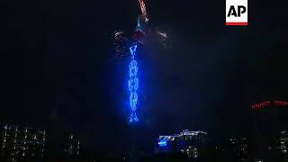 Fireworks from Taipei 101 Tower to mark the start of New Year [upl. by Irtimd631]