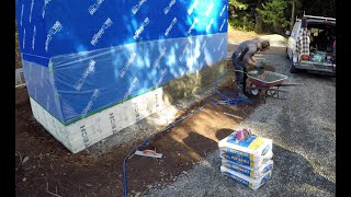 Foundation Insulation with Stucco Coat as Protection [upl. by Kristyn914]