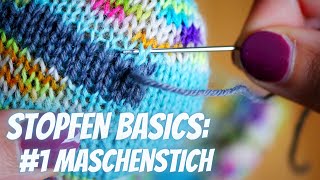 Stopftechniken 1 Maschenstich  Schritt für Schritt  Duplicate Stitch  step by step [upl. by Iram]